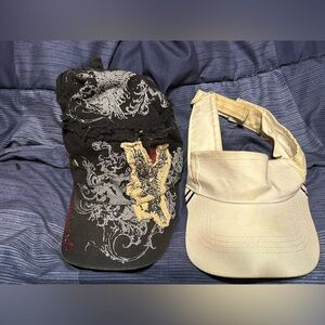 Hat lot of 2! Used! Visor & adjustable cap!
